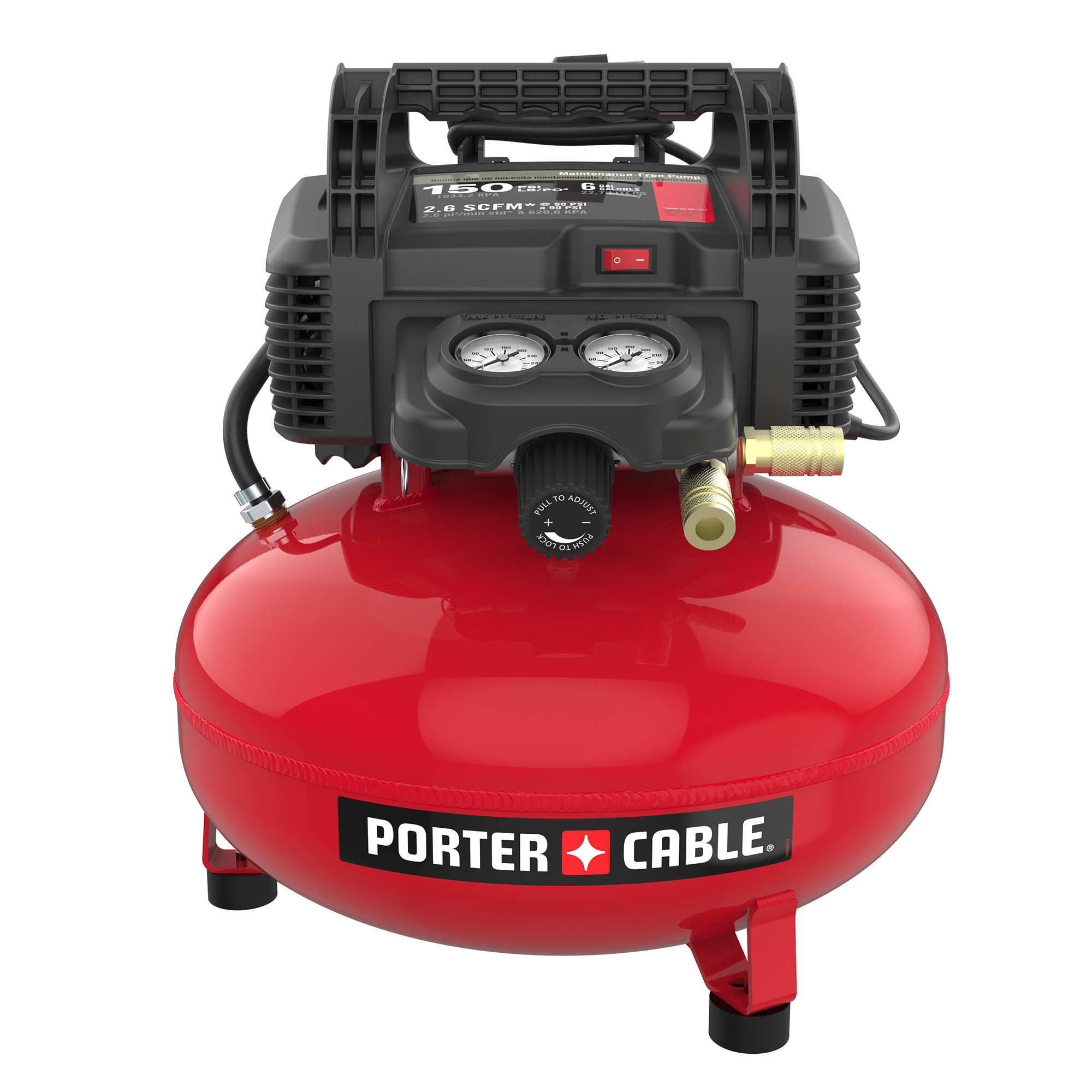 Porter Cable 6 Gallon 150 PSI Pancake Compressor, Model# PXCM2002